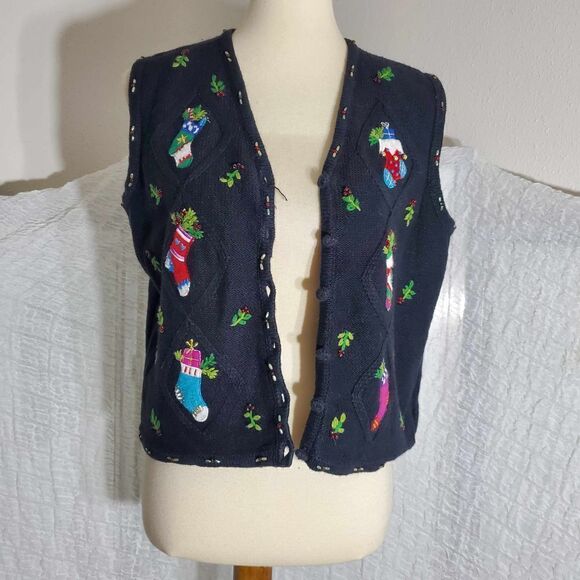 Hampshire Studio VTG Ugly Christmas Sweater Size Petite Medium - Picture 10 of 11